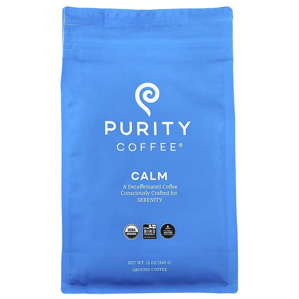 Purity Coffee, Calm，研磨，脫因，12 盎司（340 克）