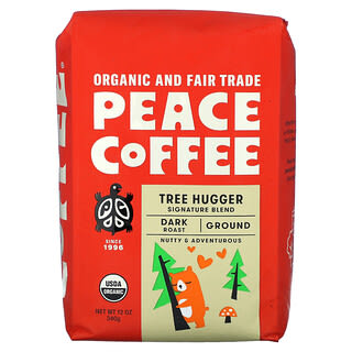 Peace Coffee, 유기농 Tree Hgger, 시그니처 블렌드, 분쇄 커피, 다크 로스트, 340g(12oz)