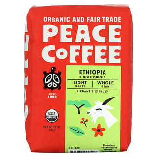Peace Coffee, Bio-Äthiopien, leicht geröstet, ganze Bohne, 340 g (12 oz.)