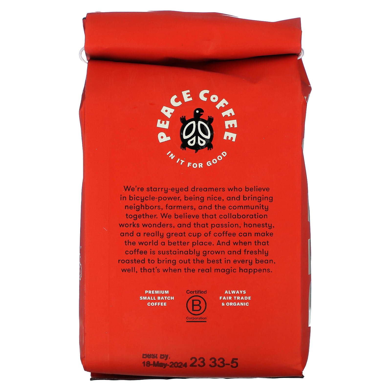 Peace Coffee, Organic Morning Glory, Ground, Light Roast, Decaf, 12 oz ...