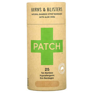 Patch, Natürliche Bambusbandagen mit Aloe Vera, Verbrennungen und Blasen, Bräunung, 25 Eco-Verbände