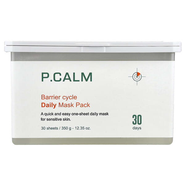 P.CALM, Barrier 주기 데일리 뷰티 마스크팩, 30매, 350g(12.35oz)