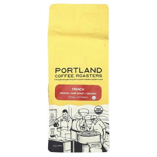 Portland Coffee Roasters, Café Orgânico, Moído, Torrado Escuro, Francês, 340 g (12 oz)