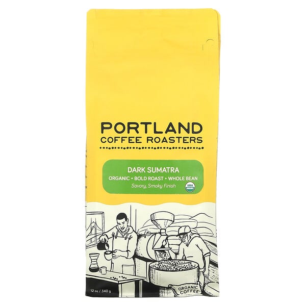 Portland Coffee Roasters, Bio-Kaffee, ganze Bohne, kräftige Röstung, dunkles Sumatra, 340 g (12 oz.)