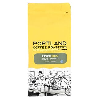 Portland Coffee Roasters, Descafeinado Francês, Moído, Assado Escuro, 340 g (12 oz)