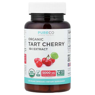 Pure Co., органическая вишня, 60 веганских капсул (500 мг в 1 капсуле)