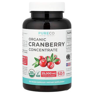 Pure Co., Biologisch cranberryconcentraat, 120 veganistische capsules (500 mg per capsule)
