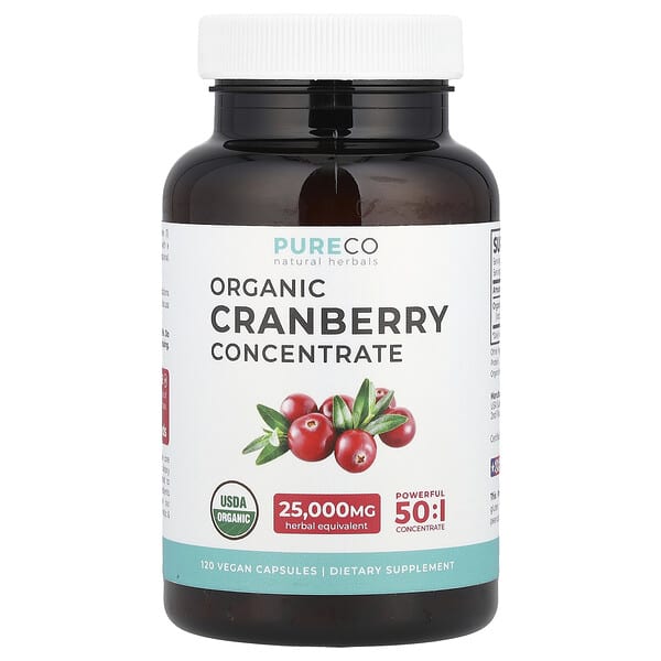 Organic Cranberry Concentrate, 500 mg, 120 Vegan Capsules