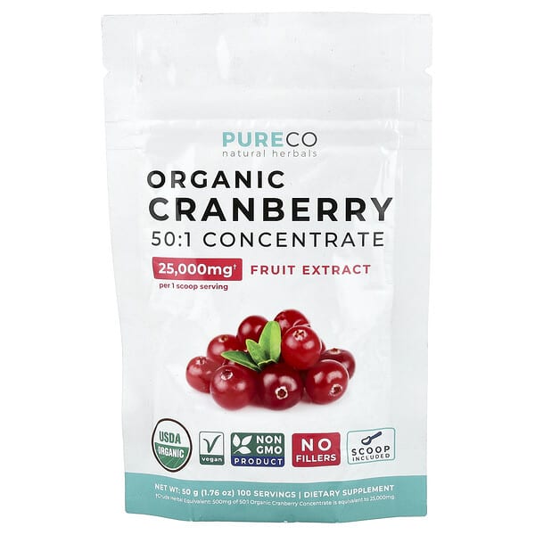 Pure Co., Organic Cranberry Powder, 1.76 oz (50 g) — product photo 1