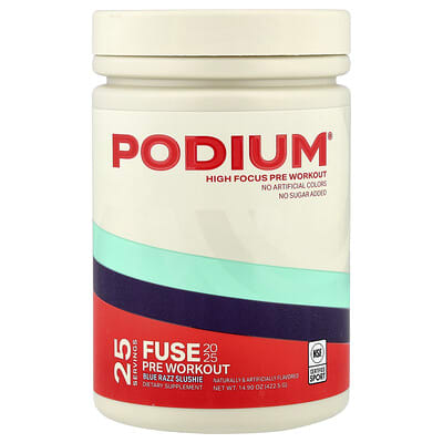 Podium Nutrition, Fuse 2025，鍛鍊前，藍樹莓冰沙味，14.9 盎司（422.5 克）