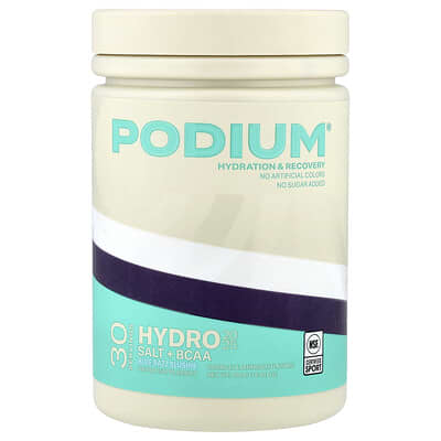 Podium Nutrition, Hydro & Salt 2025 + BCAA, Blue Razz Slushie, 14.39 oz (408 g)