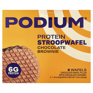 Podium Nutrition, Protein Stroopwafel, Chocolate Brownie, 8 Wafels, 1.16 oz (33 g) Each