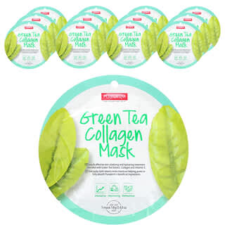 Purederm‏, Green Tea Collagen Beauty Mask, 12 Sheets, 0.63 oz (18 g) Each