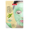 Masque de beauté aux bulles d’O2 purifiant en profondeur, Thé vert, 1 masque en tissu, 25 g