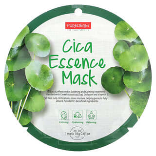 Purederm, Cica Essence Beauty Mask, 12 Sheets, 0.63 oz (18 g) Each