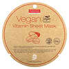 Mascarilla de belleza vegana con vitaminas en lámina, Mascarilla en 1 lámina, 23 g (0,81 oz)
