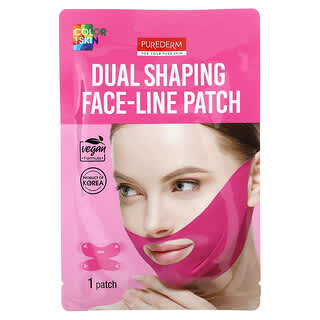 Purederm, Dual Shaping Face-Line Patch, Pink , 1 Patch