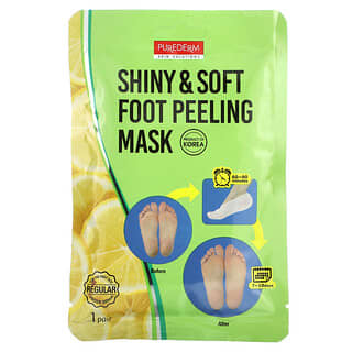 Purederm, Shiny & Soft Foot Peeling Beauty Mask, Regular, 1 Pair, 17 g