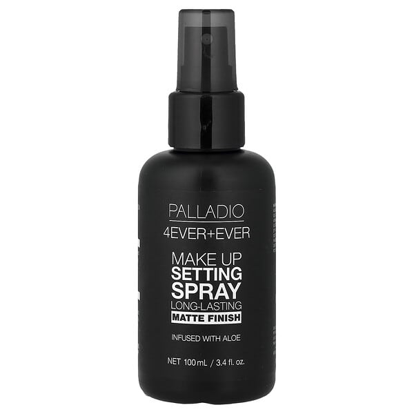 Palladio, 4Ever + Every, 메이크업 세팅 스프레이, 오래 지속되는 매트한 마무리, 100ml(3.4fl oz)