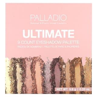 Palladio, Ultimate 9 Count Eyeshadow Palette, Rosey Nudes, Lidschattenpalette mit 9 Stück, Rosey Nudes, 9,6 g (0,33 oz.)