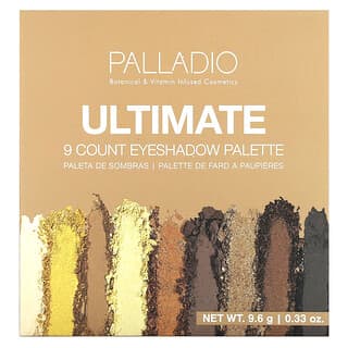 Palladio, Ultimate, 9 оттенков, палитра теней, «золотистый песок», 9,6 г (0,33 унции)