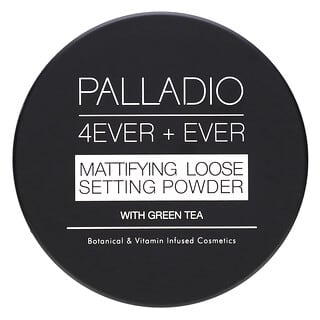 Palladio, 4Ever + Ever, Polvos fijadores sueltos matificantes con té verde, Translúcido, 6 g (0,21 oz)