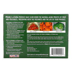 PEAKfresh USA, Bolsas para frutas y vegetales con precintos, Reutilizables, 10 bolsas