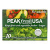 PEAKfresh USA, Bolsas para frutas y vegetales con precintos, Reutilizables, 10 