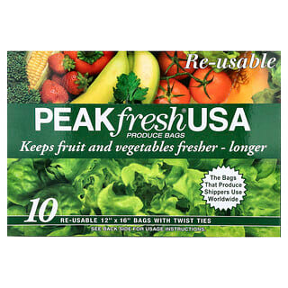 PEAKfresh USA, Produceer tassen met twistbanden, 10 herbruikbare tassen