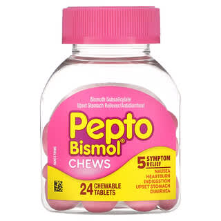 Pepto Bismol, 碱式水杨酸铋咀嚼片，24 片咀嚼片