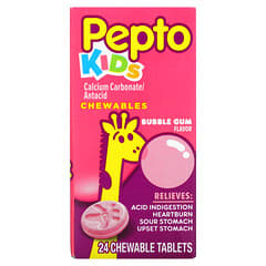 Pepto Bismol, Kids, Pepto Chewables, Bubble Gum,  24 Chewable Tablets
