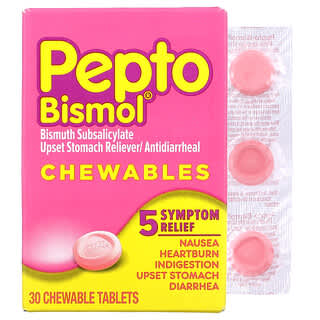 Жевательные таблетки Pepto Bismol, 30 жевательных таблеток