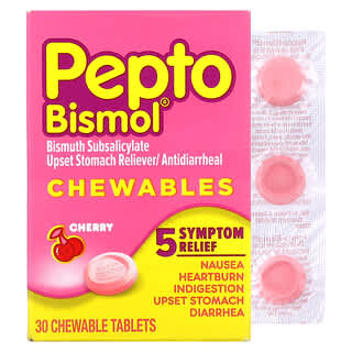 Pepto Bismol, Comprimidos masticables, Cereza, 30 comprimidos masticables