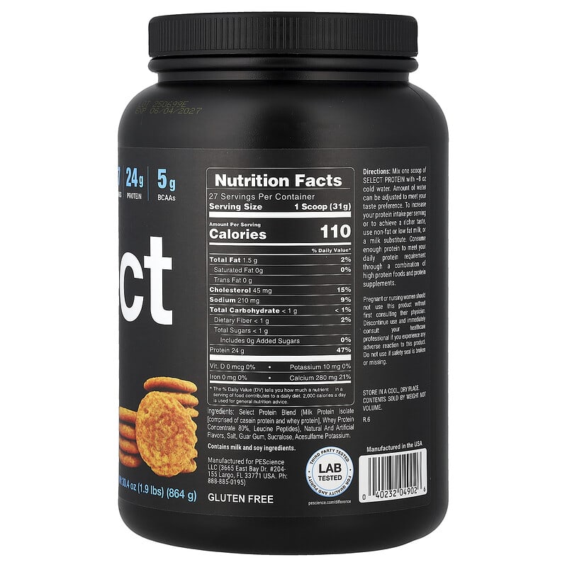 Select Protein™ Powder Drink Mix, Snickerdoodle, 1.9 lbs (864 g)