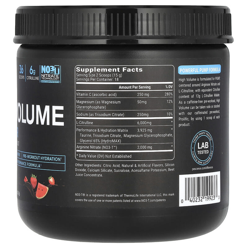 Yüksek Hacimli, Pompa Tozu, Kafeinsiz, Kavun Meyveli Twist, 9,5 oz