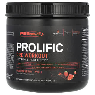 PEScience, Prolific, Pre-Workout, Melon Berry Twist, 280 g (9.88 oz)