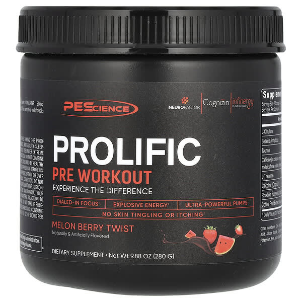 Prolific, Pre Workout, Melon Berry Twist, 9.88 oz (280 g)