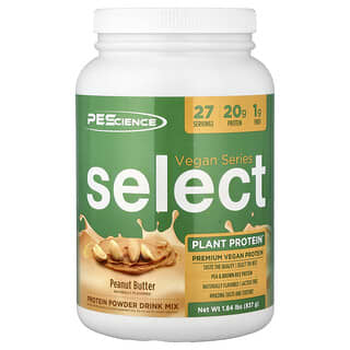 PEScience, Vegan-serien, Select Plant Protein, Peanut Butter Delight, 837 g (1,84 pund)