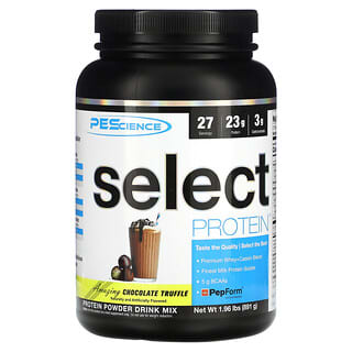 PEScience, Proteína selecta, Mezcla para preparar bebidas con proteína en polvo, Trufa de chocolate`` 891 g (1,96 lb)