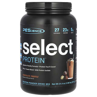PEScience, Proteína en polvo Select, Trufa de chocolate, 891 g (1,96 lb)