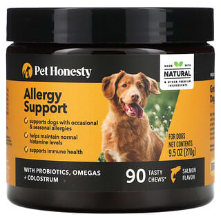 Pet Honesty, Allergy Support, For Dogs, Salmon, 90 Tasty Chews, 9.5 oz (270 g)
