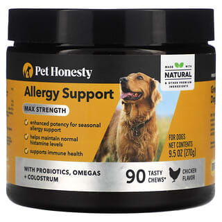 Pet Honesty, Allergy Support, Max Strength, For Dogs, Chicken, 90 Tasty Chews, 9.5 oz (270 g)