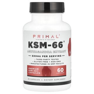 PrePrimal, KSM-66®, Extracto de ginseng indio, 60 cápsulas