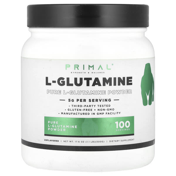 L-Glutamine Powder, Unflavored, 17.6 oz (500 g)