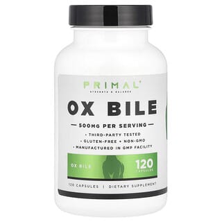 PrePrimal, Bile de Boi, 500 mg, 120 Cápsulas