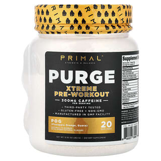 PrePrimal, Purge, Preentrenamiento Xtreme, Piña, naranja y guayaba, Suplemento de preentrenamiento Xtreme, 362 g (12,93 oz)