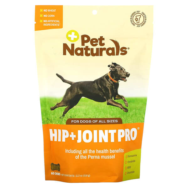 Pet Naturals‏, Hip + Joint Pro, לכלבים, 60 חטיפים לעיסים, 318 גרם (11.2 אונקיות)