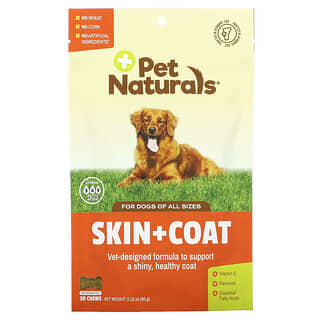 Pet Naturals, Skin + Coat, For Dogs, All Sizes, 30 Chews, 2.12 oz (60 g) 