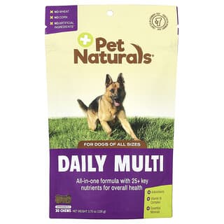 Pet Naturals, Suplemento multivitamínico diario, Para perros, Todos los tamaños, 30 comprimidos masticables, 105 g (3,7 oz)