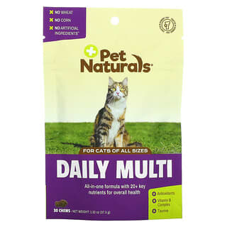Pet Naturals, Daily Multi, For Cats, All Sizes, 30 Chews, 1.32 oz (37.5 g)